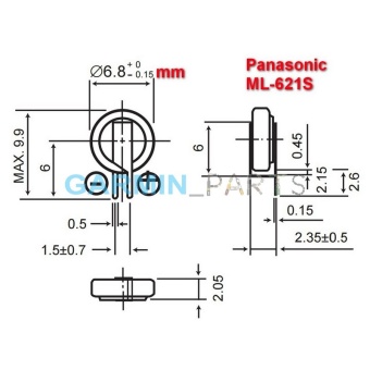 Файл картинки RTC батарея ML-621S 3В 4.5mAh Panasonic